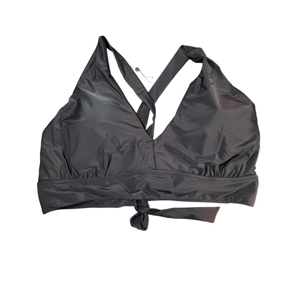 Universal Standard Bikini Top Black Tie Back Cross Strap Size S / 14-16 New - Picture 1 of 6